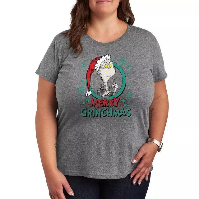 Plus Dr. Seuss The Grinch Grinchmas Circle Graphic Tee, Womens Product Image