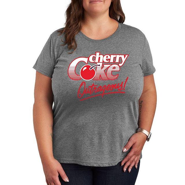 Plus Cherry Coke Outrageous Graphic Tee, Womens Black Product Image