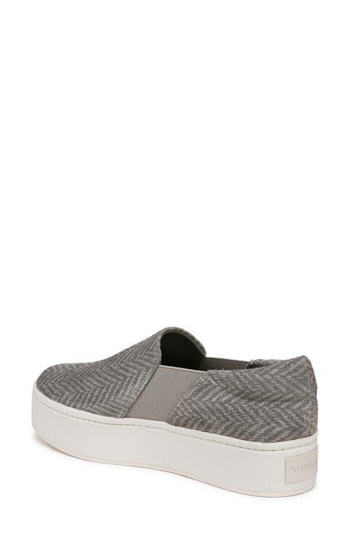 Warren Herringbone Platform Sneakers In Fog Grey Herringbone Suede Product Image