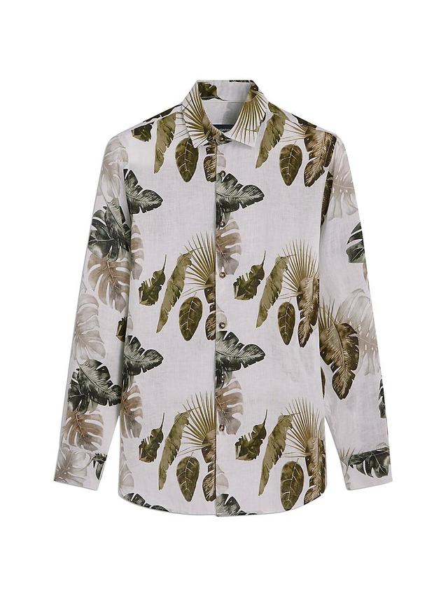 Mens Linen Printed Shirt Product Image