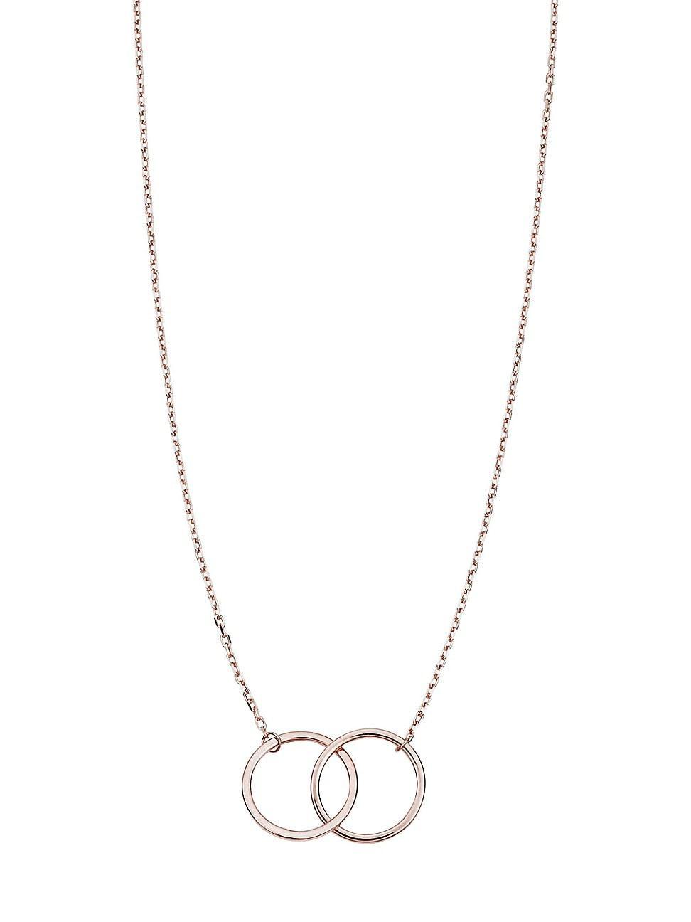 Womens 14K Rose Solid Gold Forever Linked Necklace Product Image