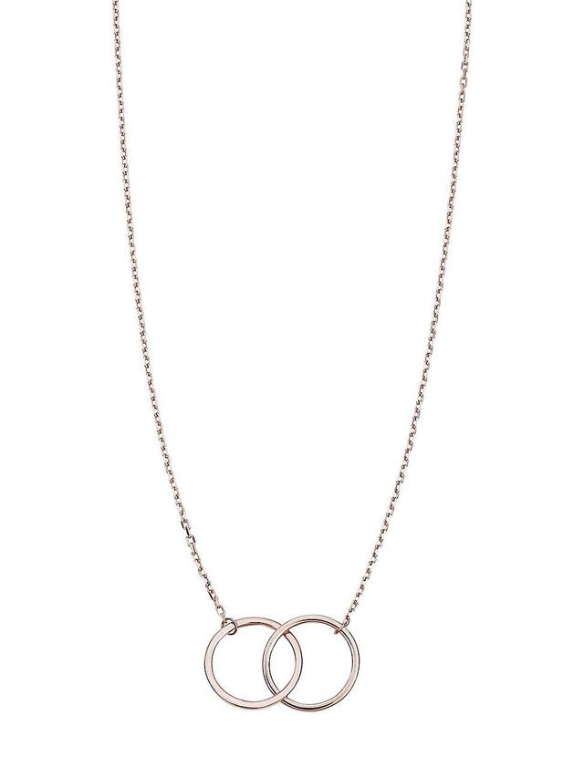 Womens 14K Rose Solid Gold Forever Linked Necklace Product Image