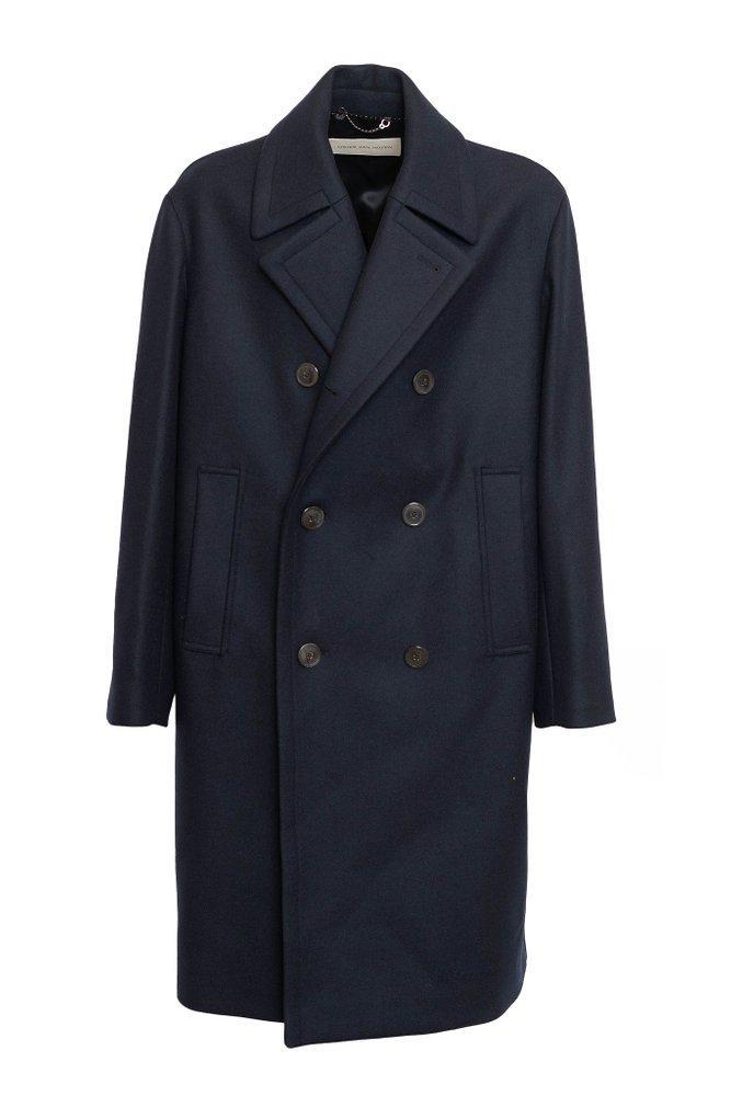 DRIES VAN NOTEN Navy Double-breasted Coat Product Image