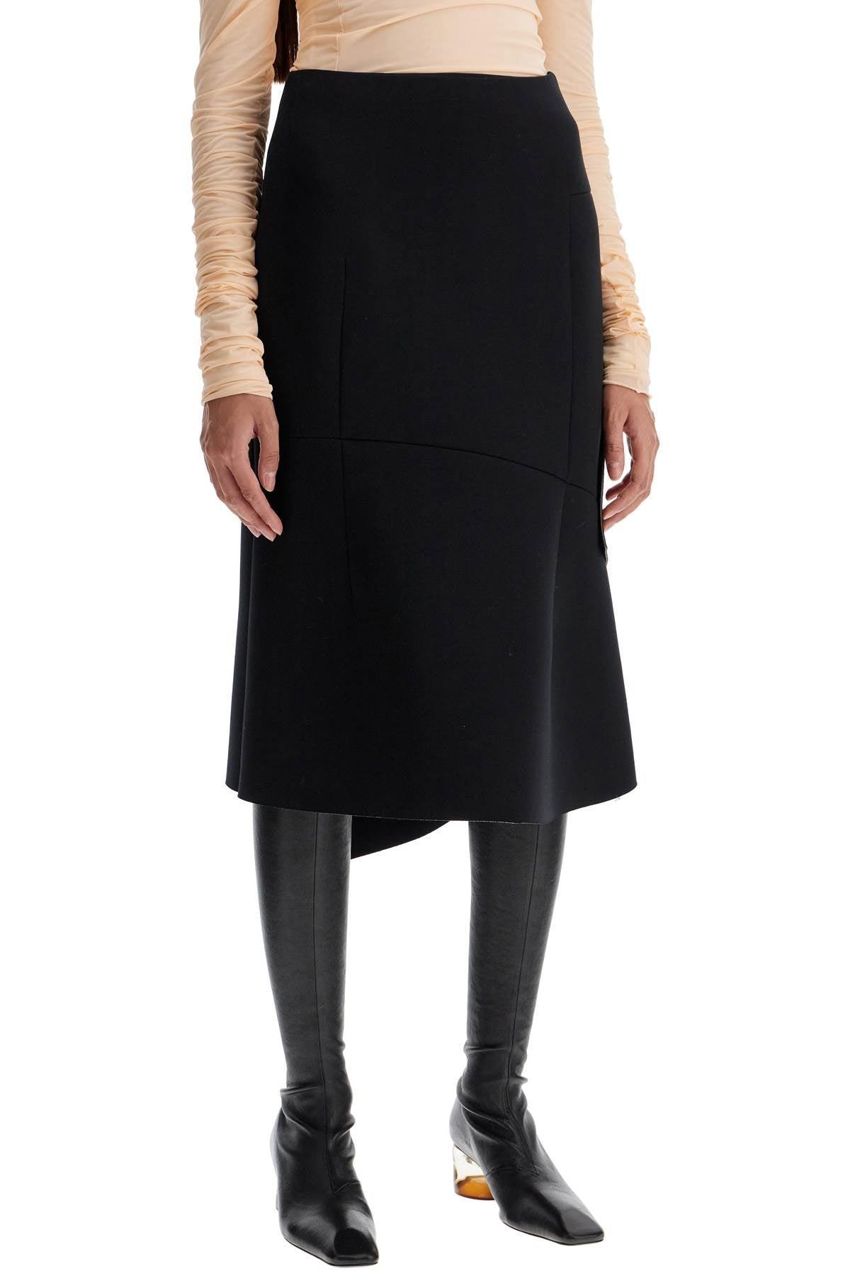 DRIES VAN NOTEN Midi Scuba Skirt With Draping In Black Product Image