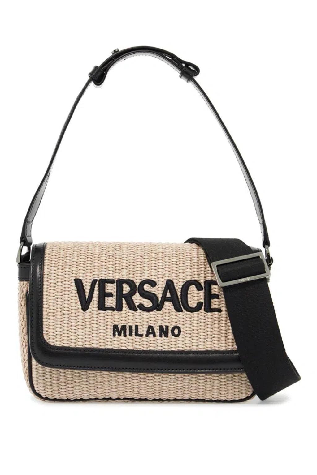 VERSACE Milano Raffia Bag In Multicolor Product Image