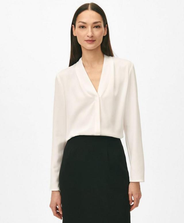 Concealed-Placket Blouse in Crepe Product Image