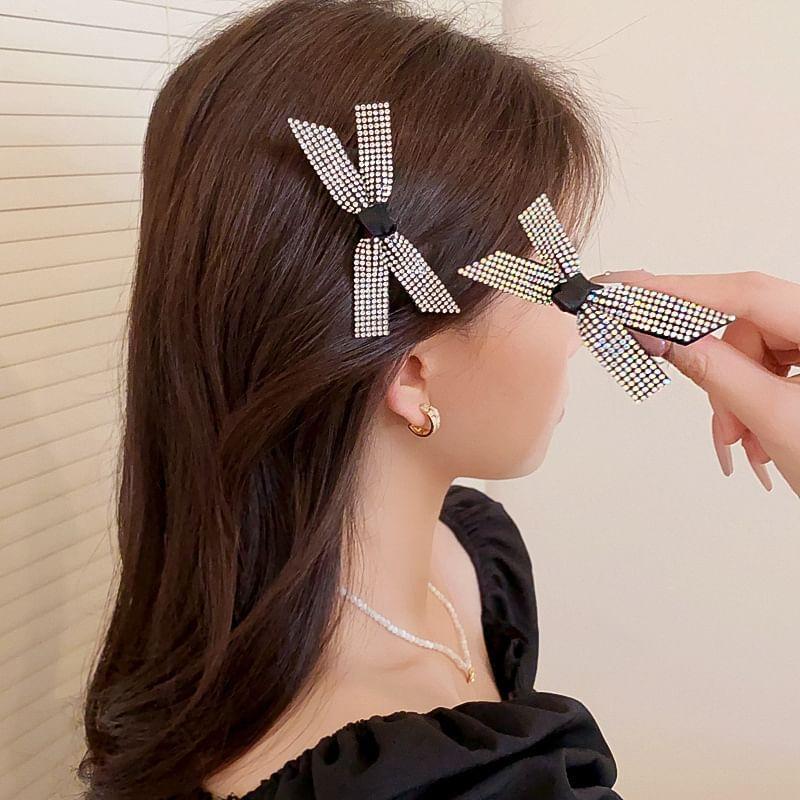 Bow Rhinestone Hair Clip Product Image