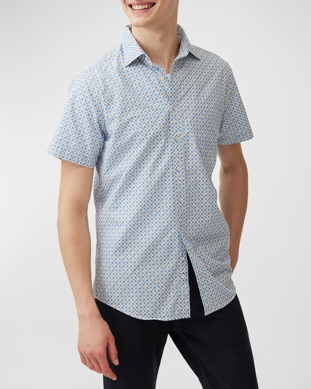 Mens Glenariffe Geometric Cotton Short-Sleeve Shirt Product Image