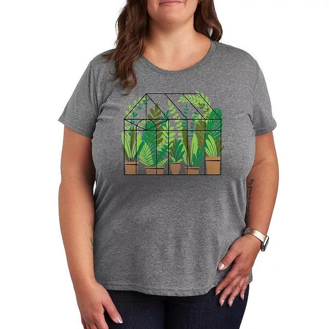 Plus Greenhouse With Plants Graphic Tee, Womens Product Image