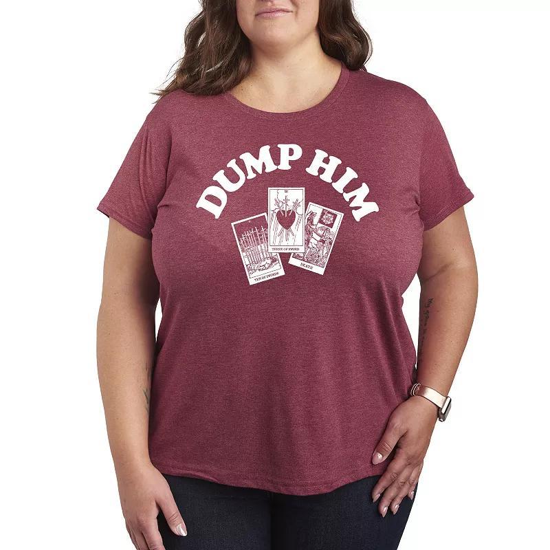 Plus Size Dump Him Tarot Graphic Tee, Womens Grey Gray Product Image