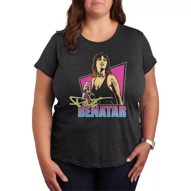 Plus Size Pat Benatar Cameo Graphic Tee, Womens Blue Product Image