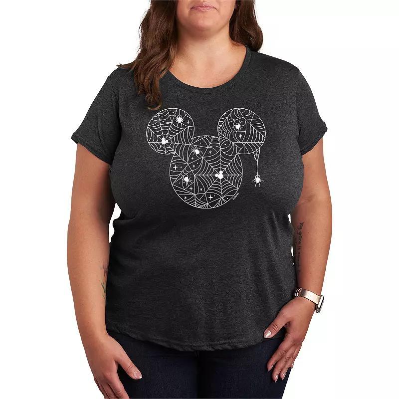 Disneys Mickey Mouse Plus Size Spider Web Graphic Tee, Womens Product Image