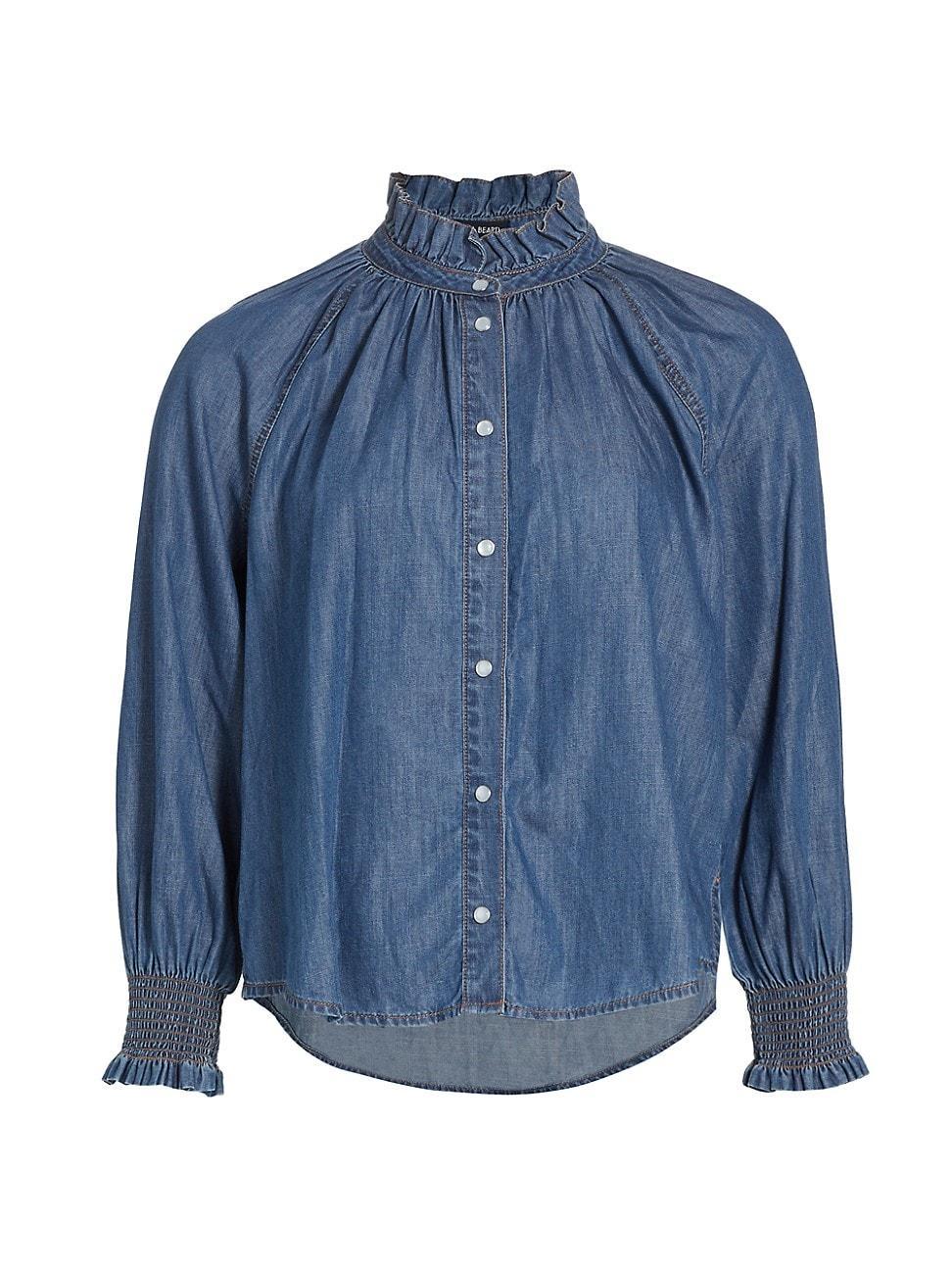 Womens Calisto Gathered Denim Shirt Product Image