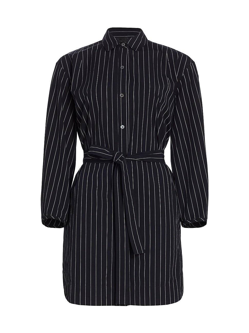 Womens Pinstripe Poplin Shirtdress Product Image