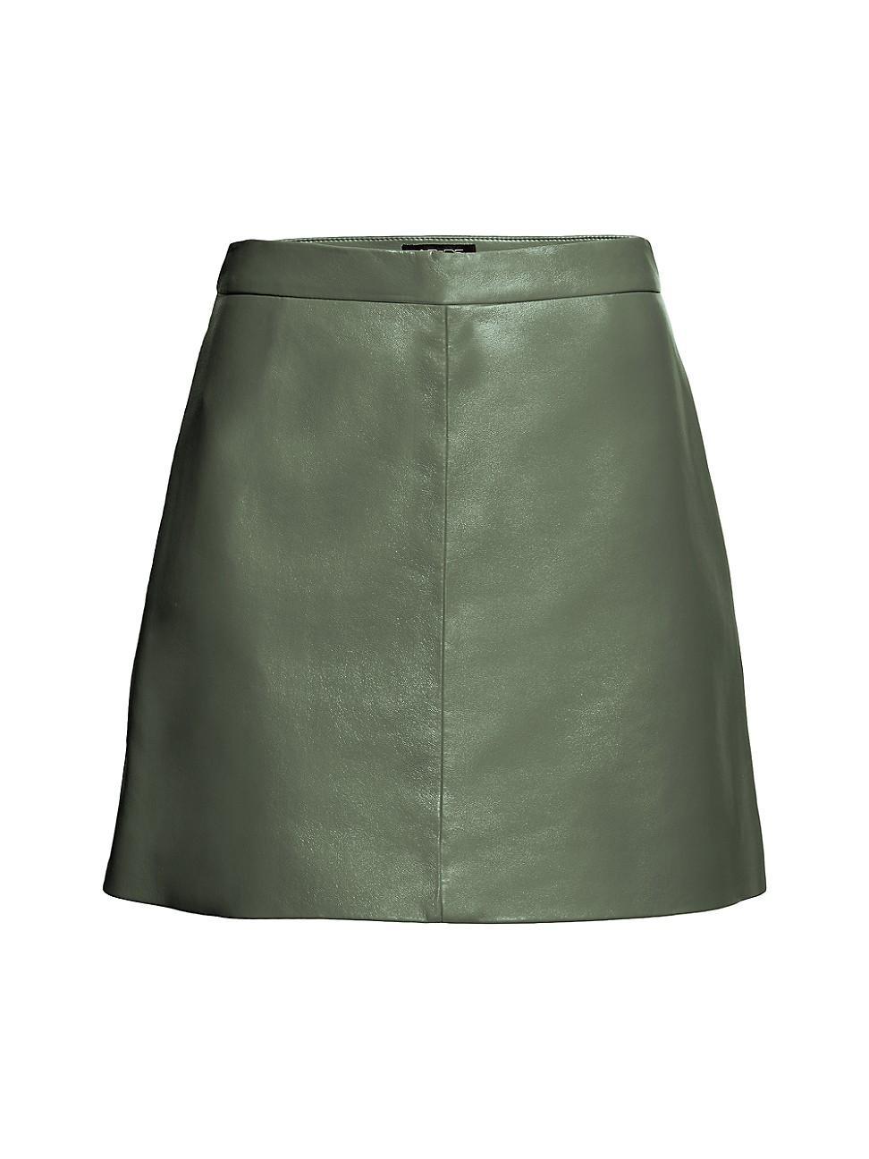 Womens Dallas Recycled Leather Skirt Product Image