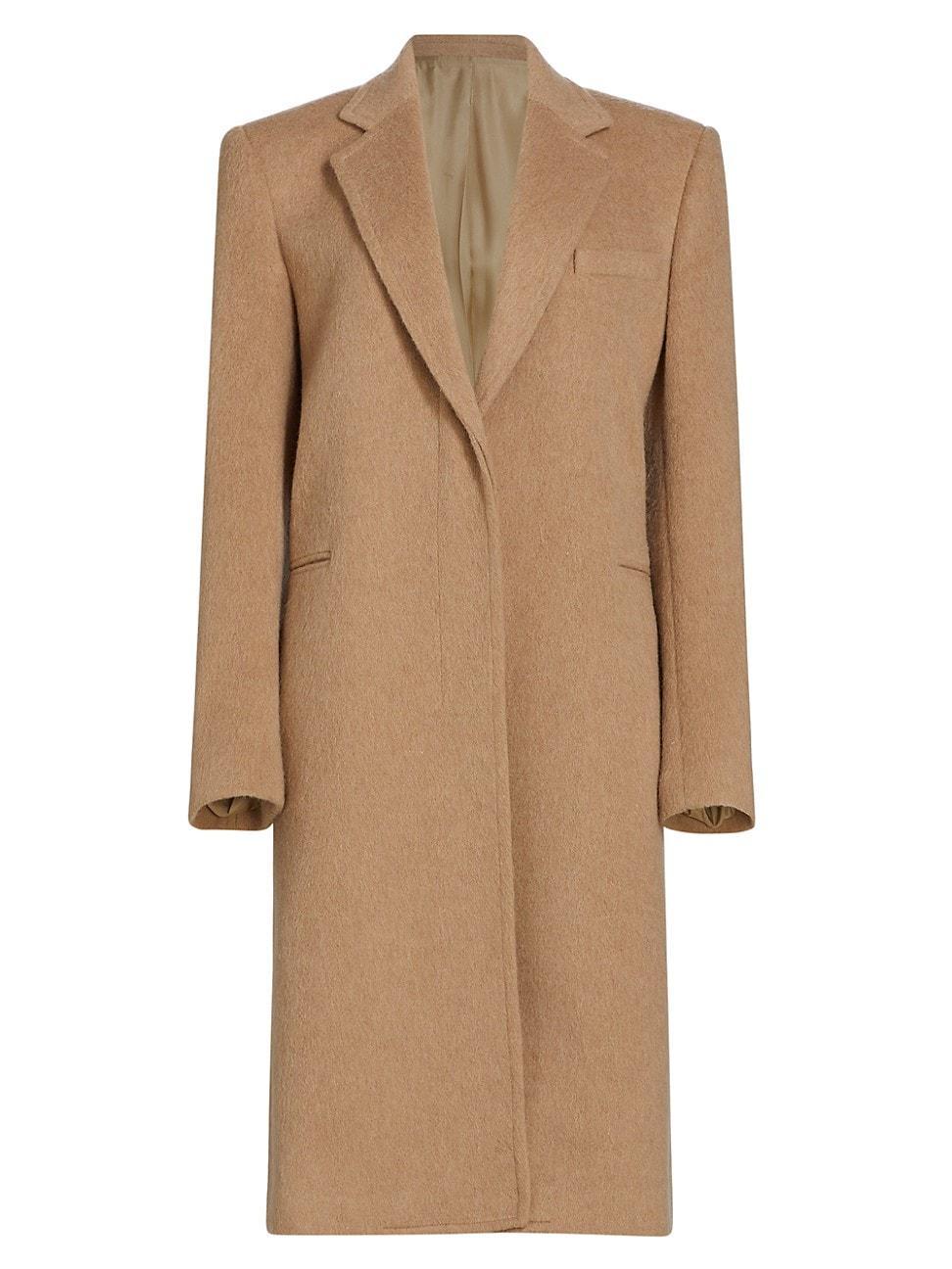 Womens Tailored Wool-Blend Coat Product Image