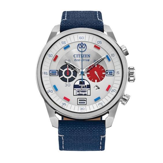 Men's Citizen Eco-DriveÂ® Star Warsâ¢ R2-D2â¢ Blue Cordura Strap Chronograph Watch (Model: Ca4219-03W) Product Image