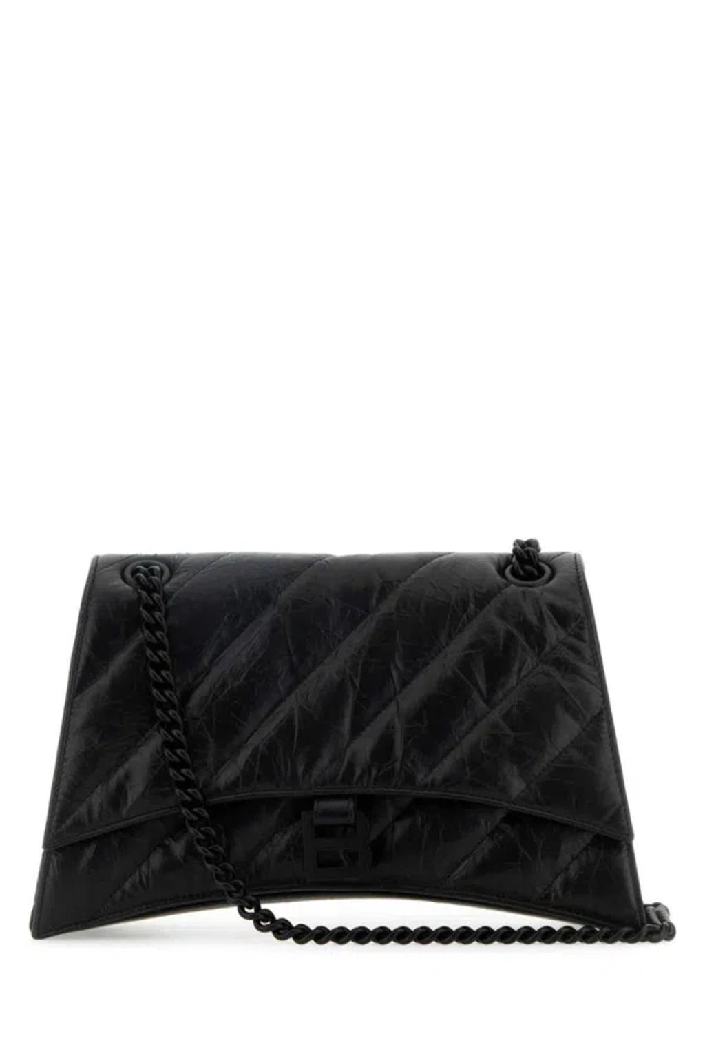 Crush Quilted Large Shoulder Bag In Black Product Image