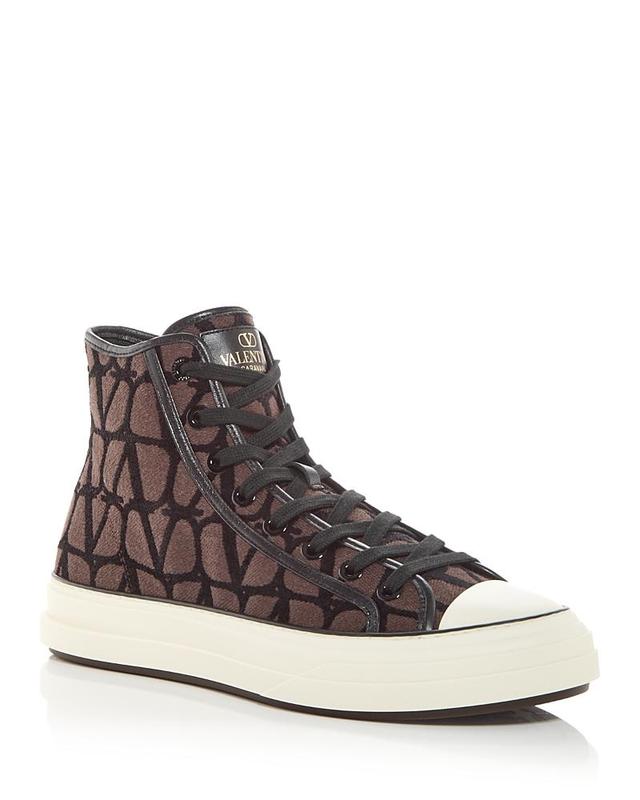 Valentino Garavani Mens Jacquard Logo High Top Sneakers Product Image