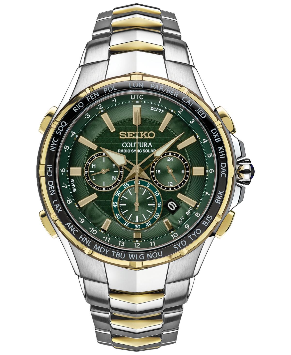 Seiko Mens Coutura Two Tone Stainless Steel Radio Sync Solar Watch - SSG022 Multicolor Product Image