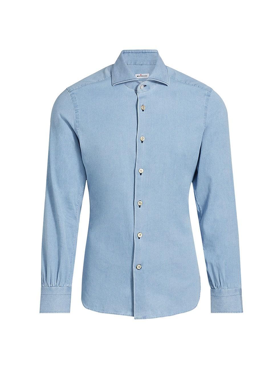 Mens Cotton Chambray Button-Front Shirt Product Image