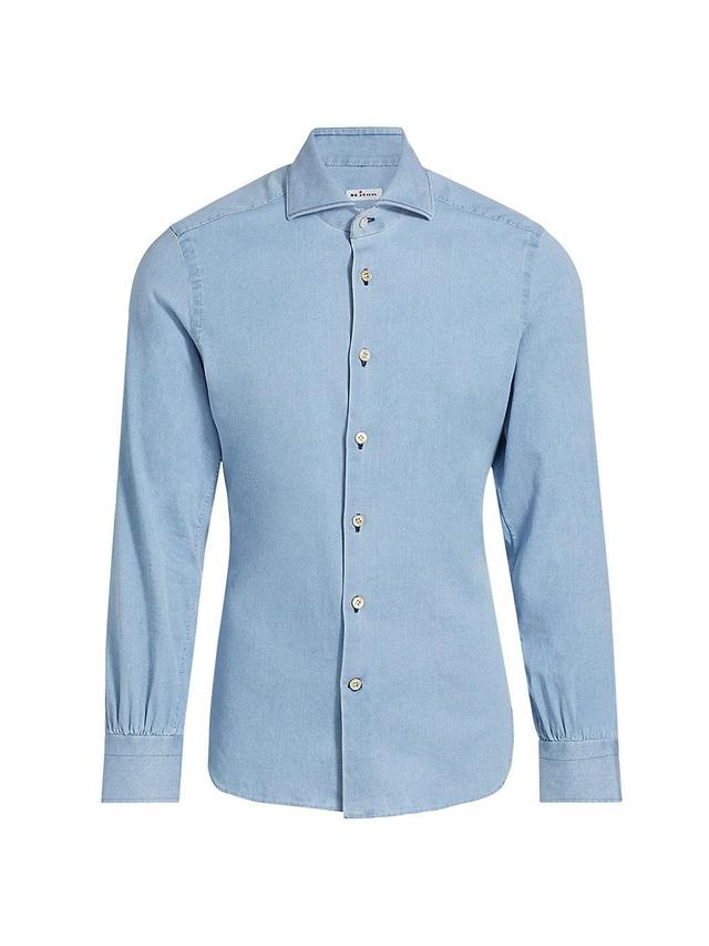 Mens Cotton Chambray Button-Front Shirt Product Image