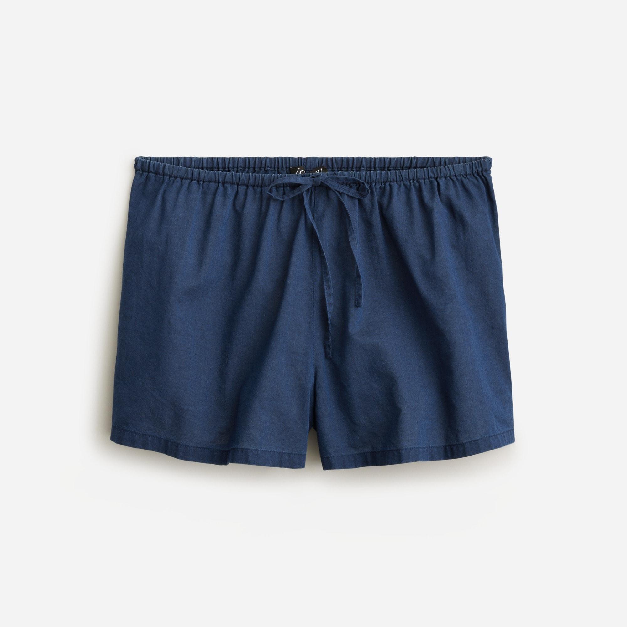 Mini beach short in indigo cotton voile Product Image