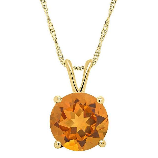 Alyson Layne 14k Gold Round Citrine Pendant Necklace, Womens 14k White Gold Product Image