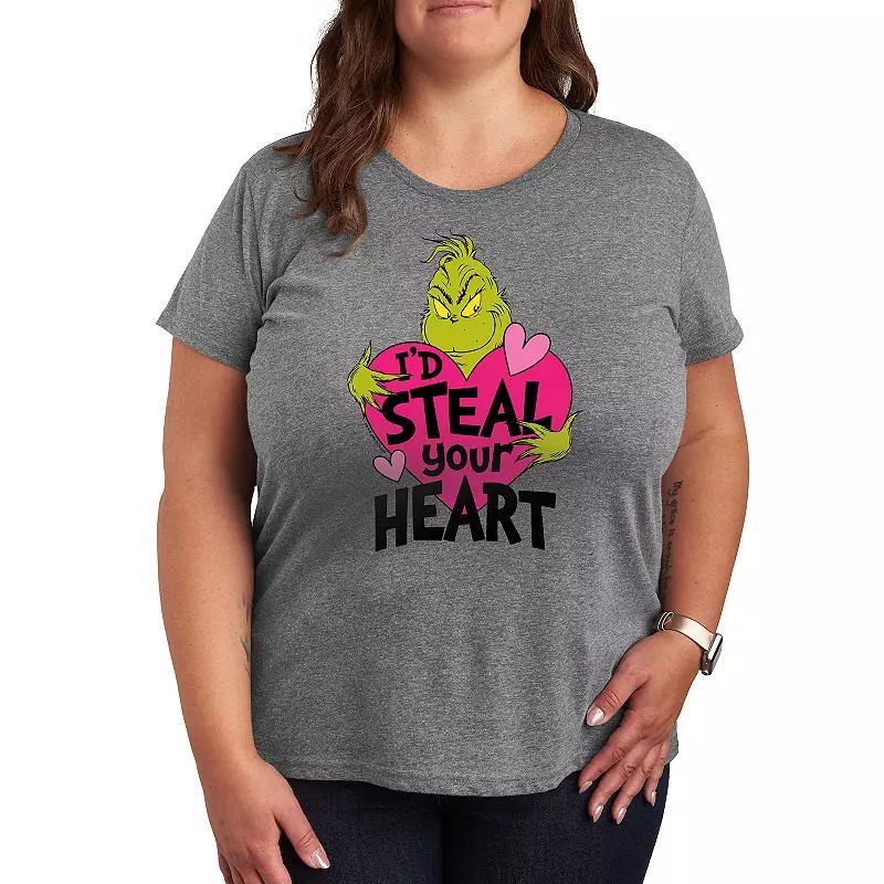 Plus Grinch Id Steal Your Heart Graphic Tee, Womens Product Image