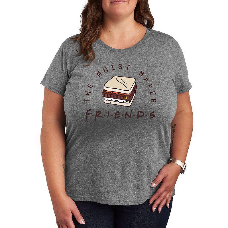 Plus Friends Moist Maker Graphic Tee, Womens Grey Gray Product Image