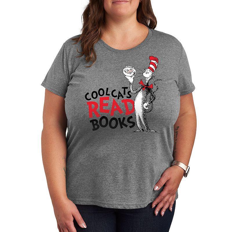 Plus Dr. Seuss Cool Cats Read Books Graphic Tee, Womens Product Image