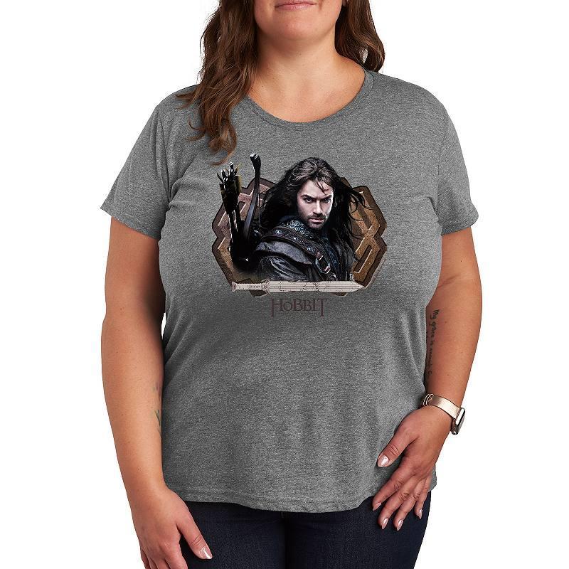 Plus The Hobbit Kili The Hobbit Graphic Tee, Womens Grey Green Product Image