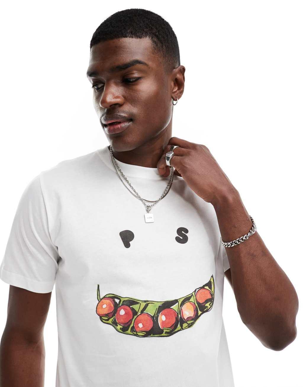 PS Paul Smith t-shirt with smile pod print in white Product Image