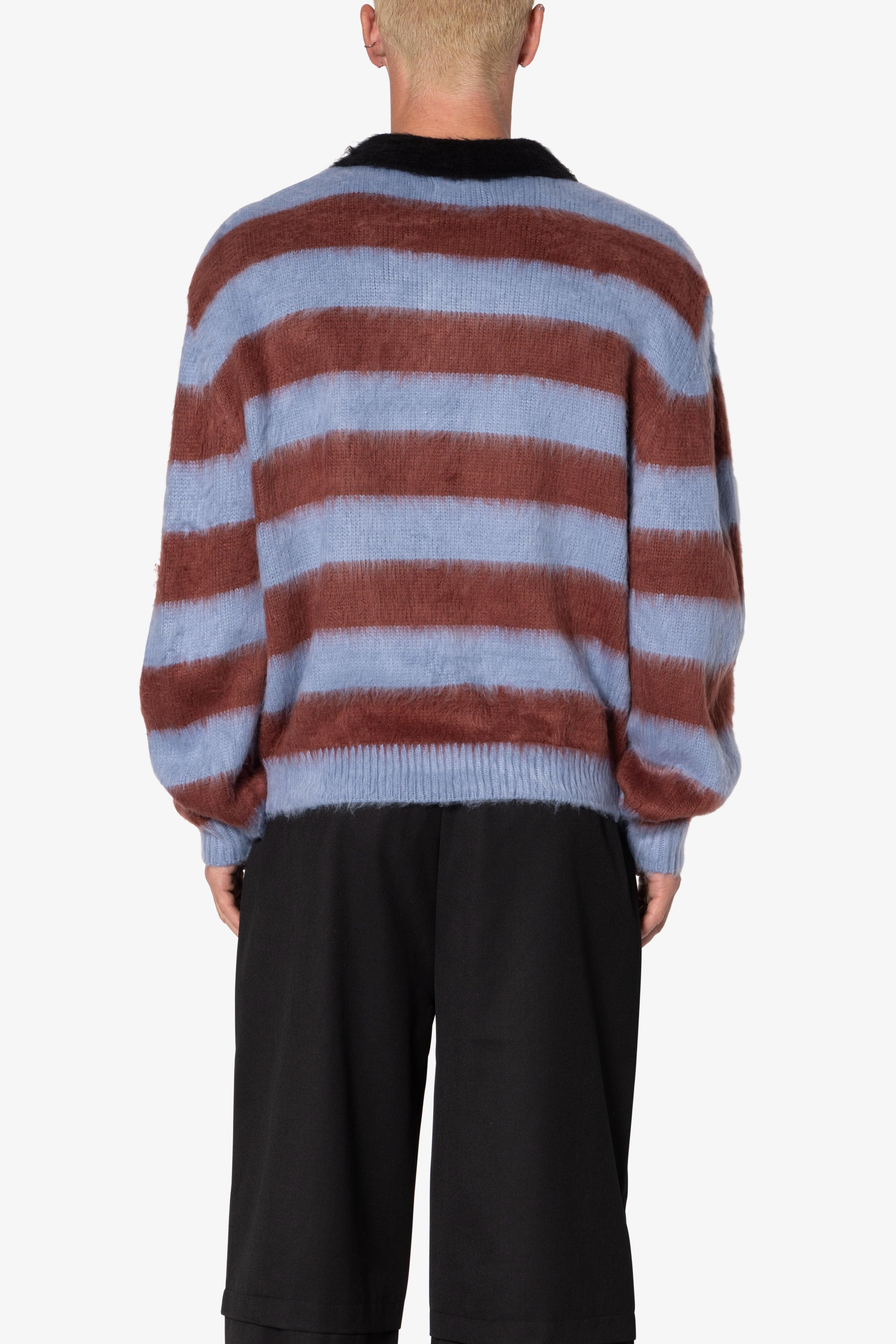 Prep Stripe Fuzzy Sweater - Blue/Red product image