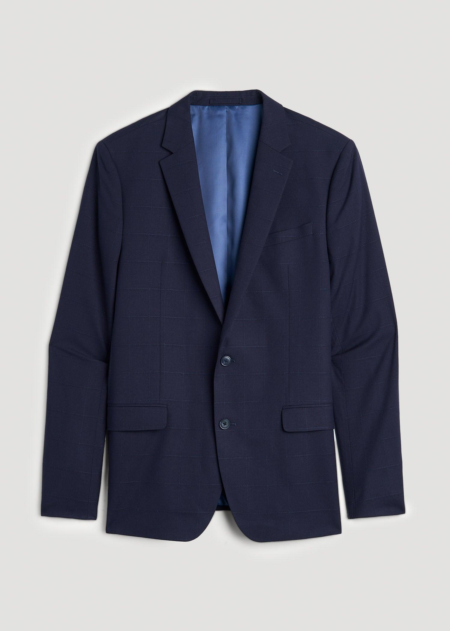 Suit Jacket for Tall Men in Blue Windowpane Product Image