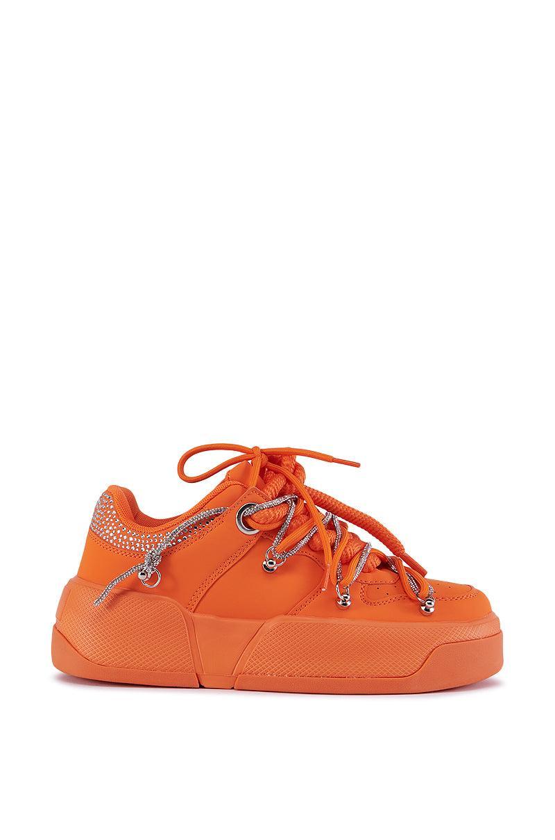 AZALEA WANG LAMIA ORANGE SNEAKER Product Image