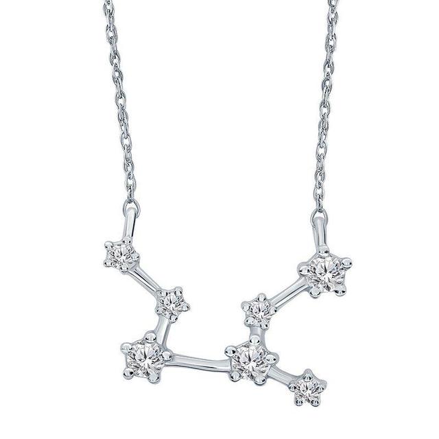 Sterling Silver 1/5 Carat T.W. Diamond Constellation Necklace, Womens Virgo Product Image