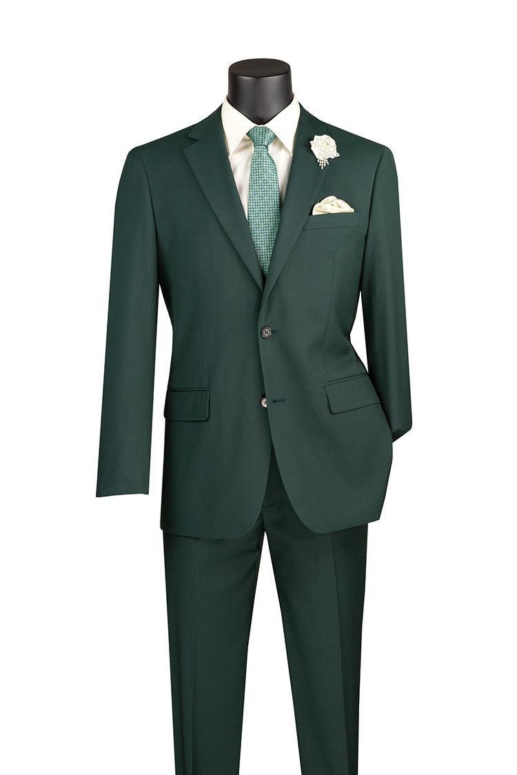 Slim Fit Men's Suit 2 Piece 2 Button in Hunter Green Male Product Image