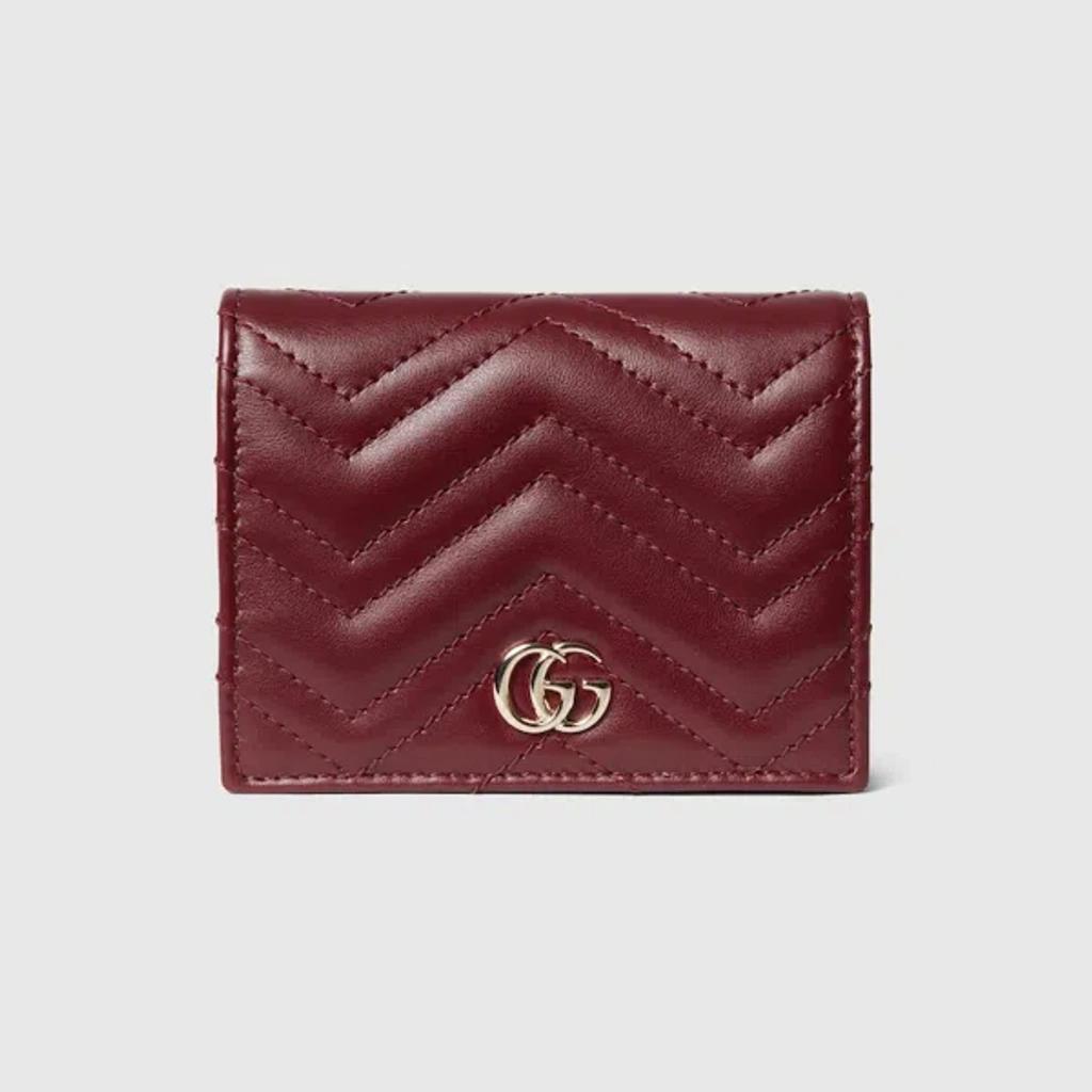 GUCCI Gg Marmont Card Case Wallet In Red Product Image