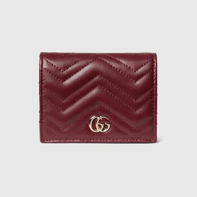 GUCCI Gg Marmont Card Case Wallet In Red Product Image