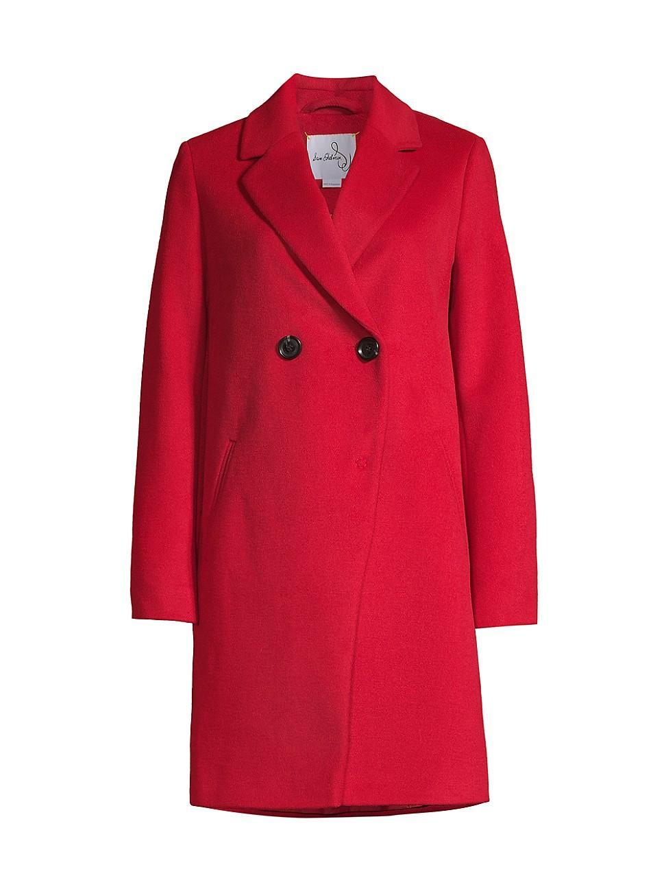 Womens Wool Blend Double-Breasted Cutaway Coat Product Image