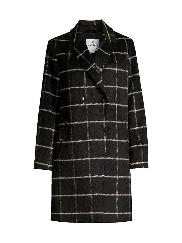 Womens Plaid Double-Breasted Coat Product Image