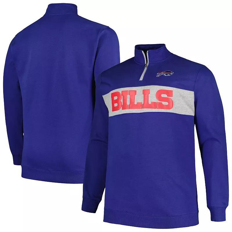 Mens Profile Royal Buffalo Bills Big & Tall Fleece Quarter-Zip Jacket Product Image