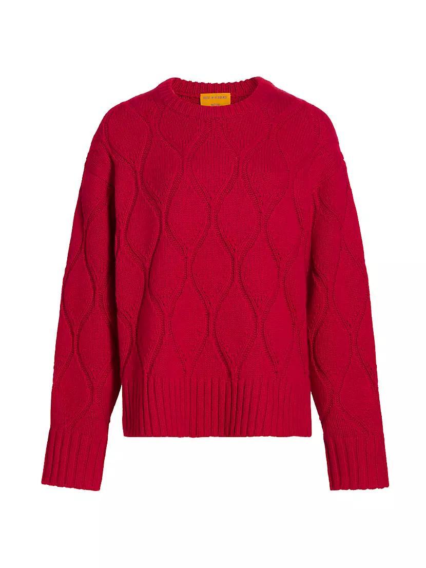 Wavy Cashmere Crewneck Sweater Product Image