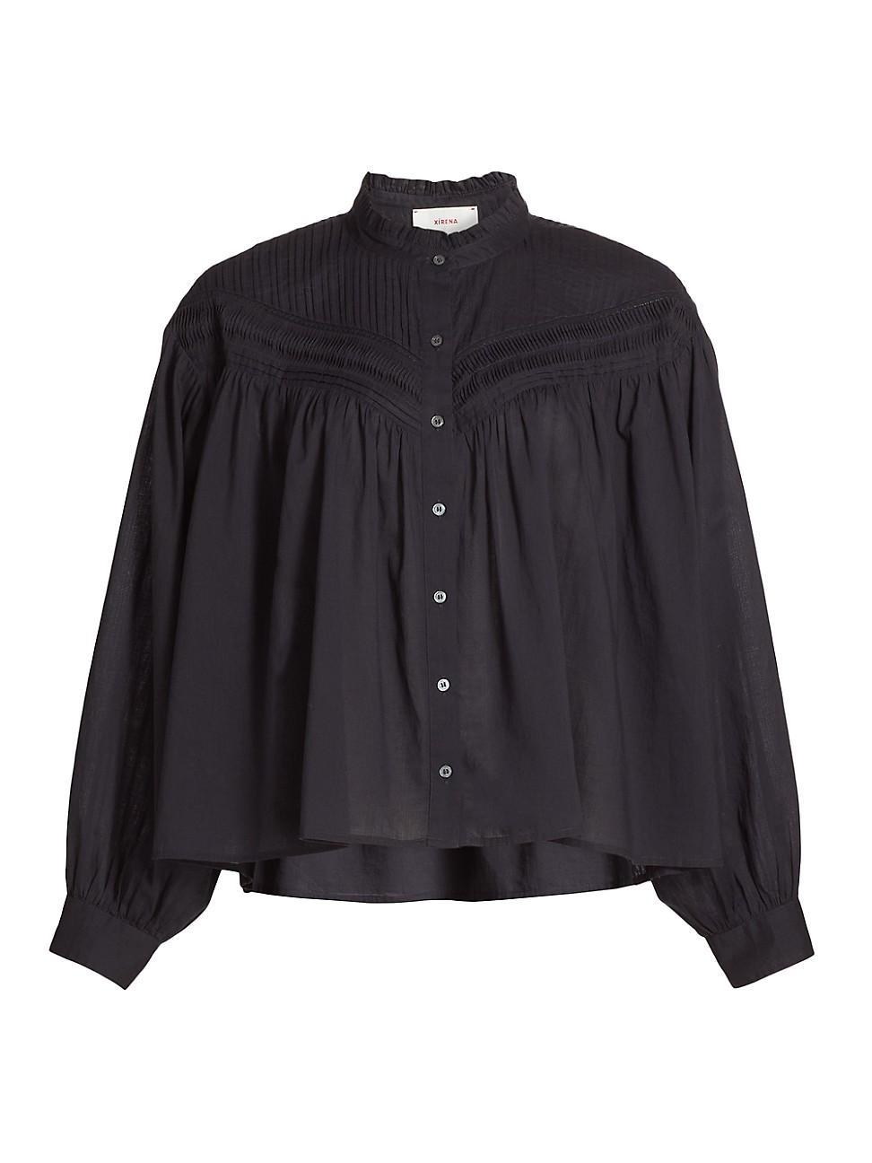 Womens Clara Cotton Pintuck Blouse Product Image