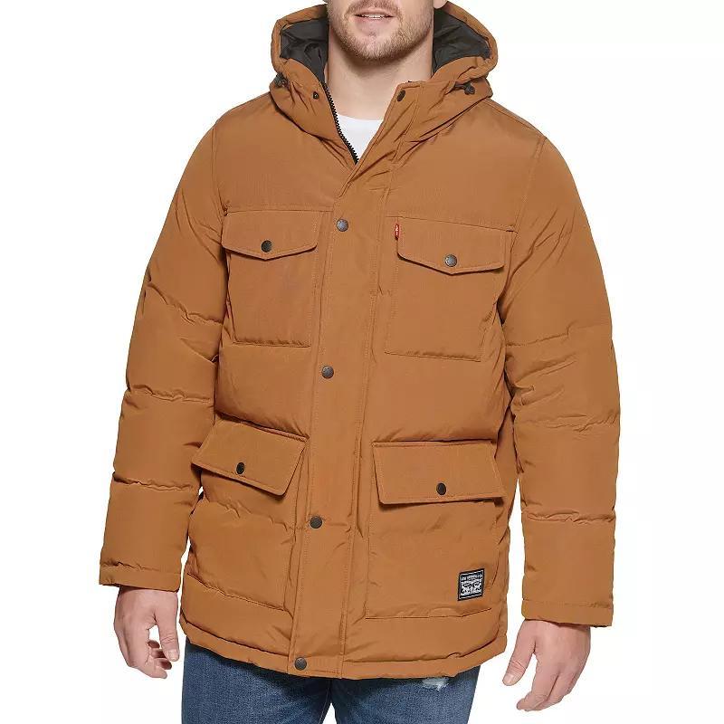 Big & Tall Levis 4 Pocket Hooded Puffer Jacket, Mens Product Image