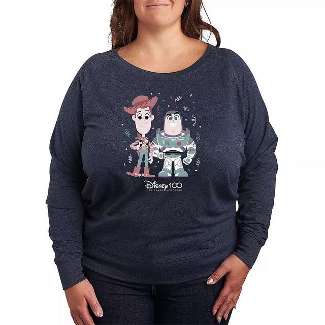 Plus Size Dr. Seuss The Grinch Cindy Lou Who Lightweight French Terry Sweatshirt, Womens Grey Indigo Product Image