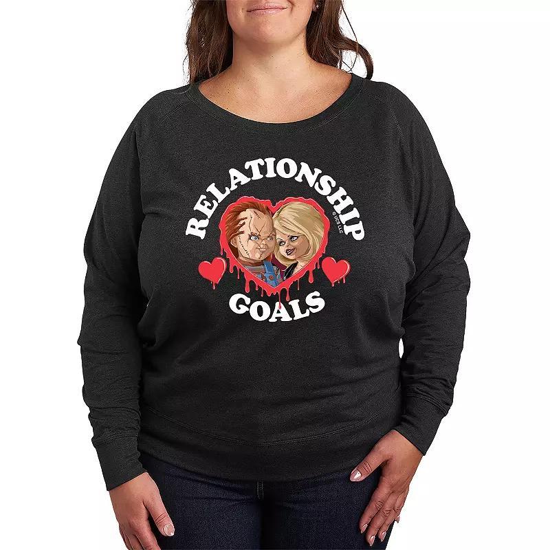 Plus Size Chucky Relationship Goals Pullover, Womens Heather Grey Product Image