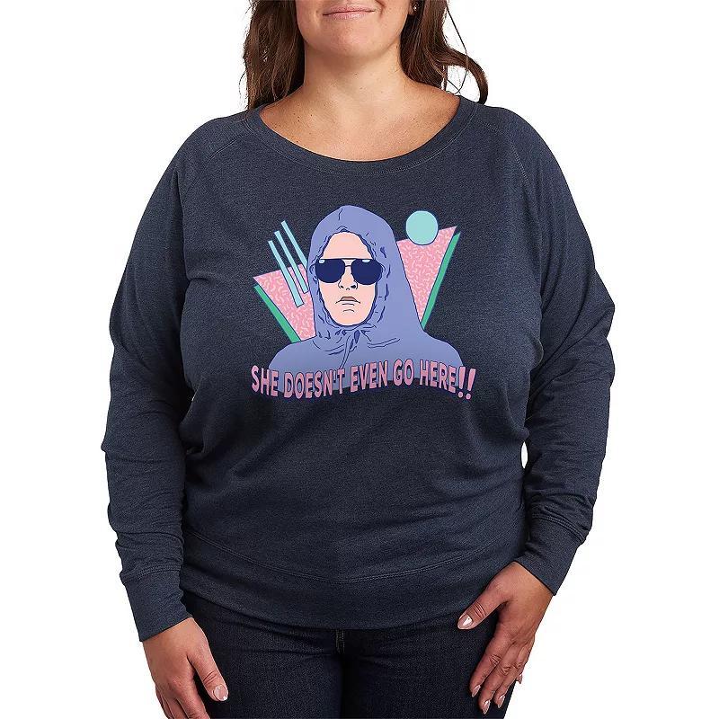 Plus Size Mean Girls Doesnt Even Go Here Lightweight French Terry Sweatshirt, Womens Grey Indigo Product Image