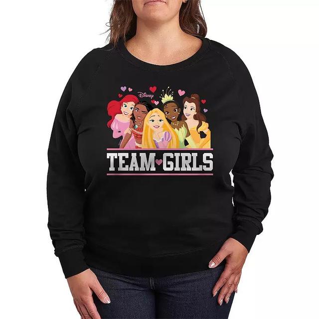 Disney Princess Plus Size Team Girls Lightweight French Terry Sweatshirt, Womens Product Image